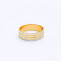 Ritzy Textured Two-Tone 22k Gold Band