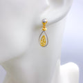 Shining Dainty Leaf 22k Gold Earrings