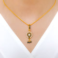 Petite Pearl + Onyx Pendant 22k Gold Set