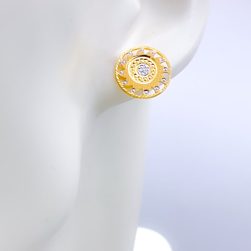 Radiant Round Special 22k Gold Earrings