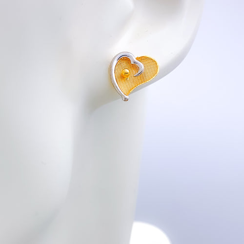 Lavish Heart 22k Gold Earrings