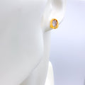 Shimmering Two-Tone 22k Gold Earrings