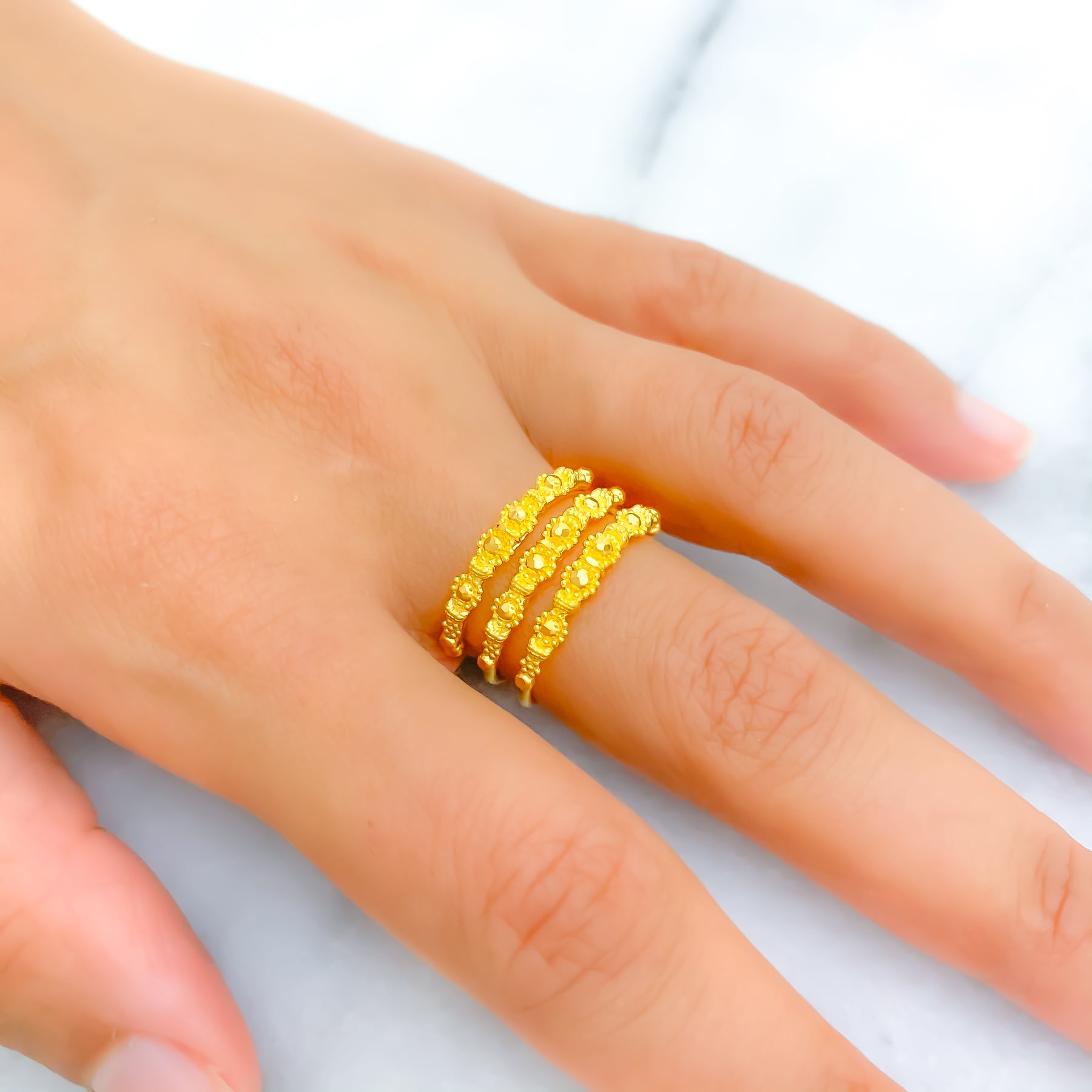 Unique Gold Spiral Ring with Flower from FKJewellers | FKJRN18K2891 | FK  Jewellers UAE