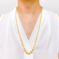 High Finish Matte Accent Gold Necklace Set
