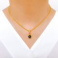 Onyx Star Pendant 22k Gold Set