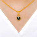 Onyx Star Pendant 22k Gold Set