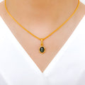 Onyx Star Pendant 22k Gold Set