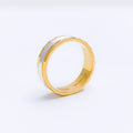 Contemporary Two-Tone 22k Gold Striped Band