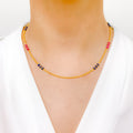 Elegant Gold + Colored Accent Necklace