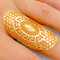 22k-gold-Netted Oval Long Ring 