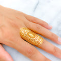 22k-gold-Netted Oval Long Ring 