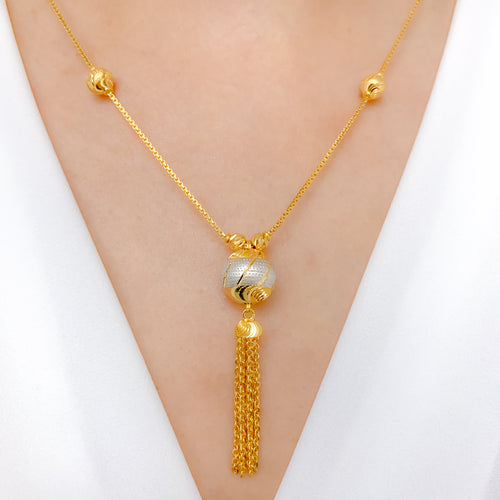 Fancy Multi Tassel Necklace