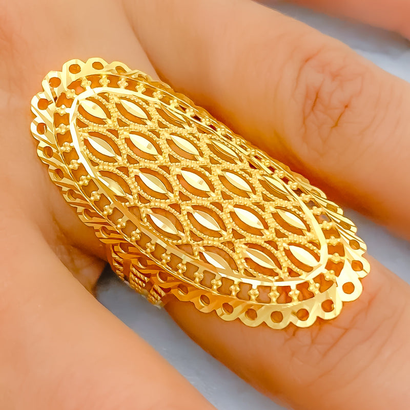 22k-gold-Graceful Royal Draped Ring