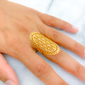 22k-gold-Elongated Decorative Laced Ring