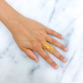 22k-gold-Regal Netted Geometric Ring