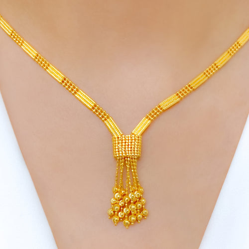 Fancy Multi-Tassel Necklace Set