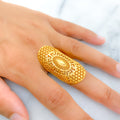 22k-gold-Regal Netted Geometric Ring