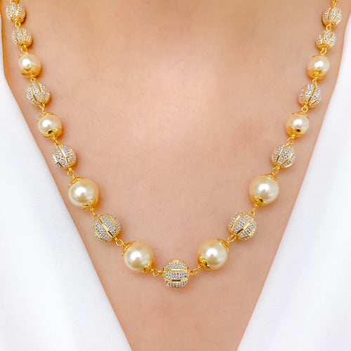 Royal Pearl & Gold Necklace Set