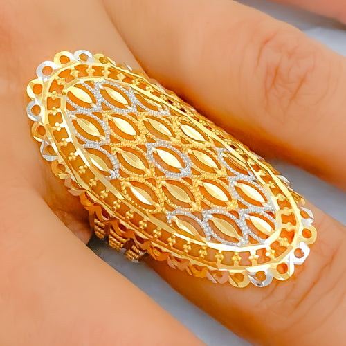 22k-gold-Versatile Marquise Mesh Ring