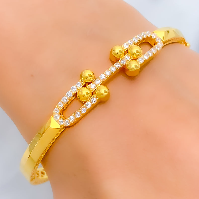 21k-gold-Sleek Contemporary Bangle Bracelet 