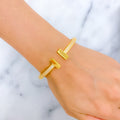 21k-gold-Palatial Unique Open Bangle Bracelet 