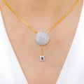 Classy CZ Pendant with a Tassel Necklace