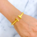 21k-gold-Bold Contemporary Open Bangle Bracelet 