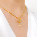 Chic CZ Pendant Chain Necklace Set