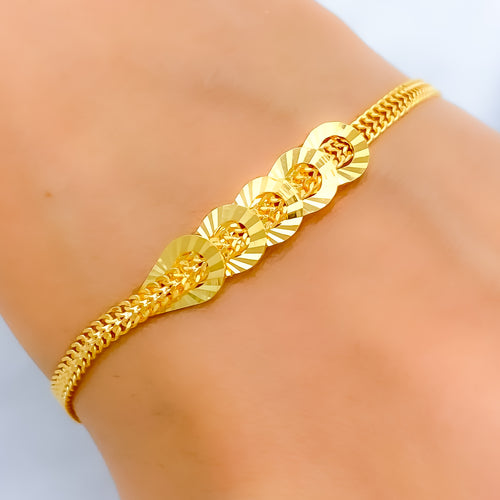 22k-gold-Reflective Open Drop Bracelet 