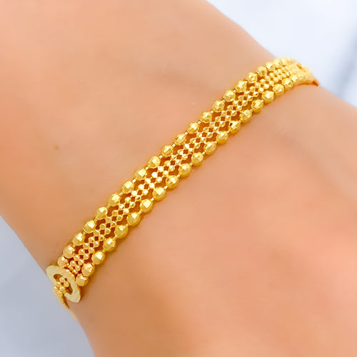 22k-gold-Classy Beaded Gold Bracelet 