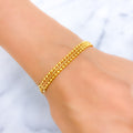 22k-gold-Lovely Heart Accented Bead Bracelet 