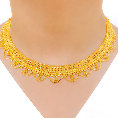 Classic Draped Choker 22k Gold Set