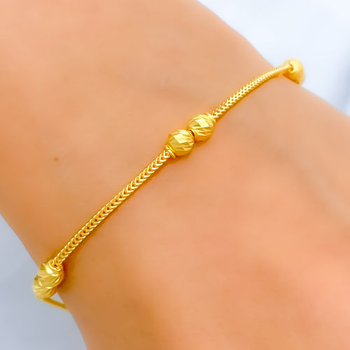 22k-gold-Alternating Dainty Orb Bracelet 