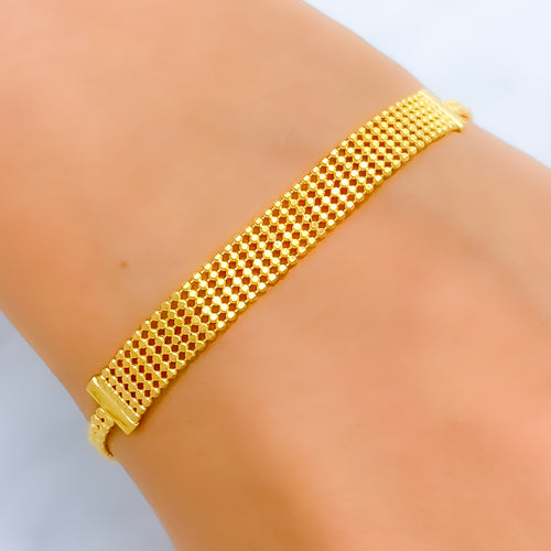 22k-gold-Striped Multi Bead Bracelet 