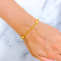 22k-gold-Fine Twisted Bead Bracelet 