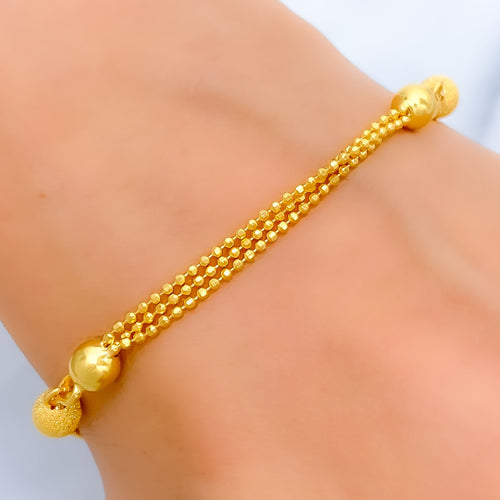 22k-gold-Sophisticated Three Chain Bracelet 