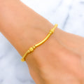 22k-gold-Fancy Slender Bead Bracelet