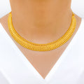 Regal Bead Lined Choker 22k Gold Set