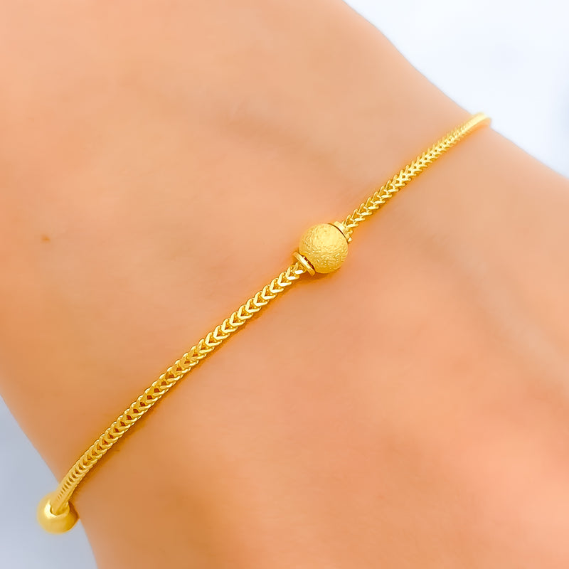 22k-gold-Lightweight Satin Orb Bracelet 