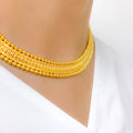 Regal Bead Lined Choker 22k Gold Set