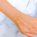 22k-gold-Stately Square Bead Bracelet 