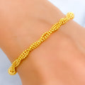 22k-gold-Majestic Rope Bead Bracelet 