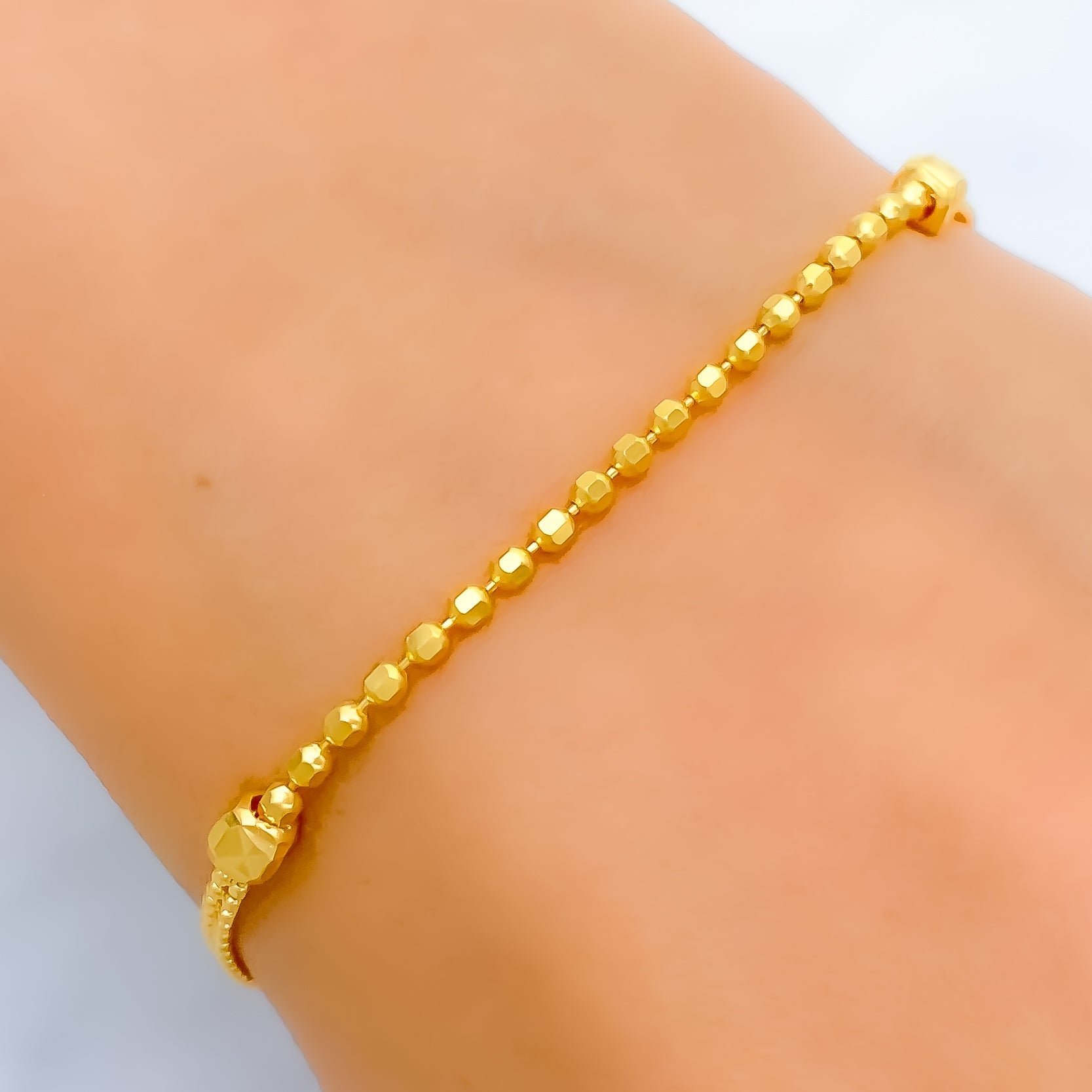 Dainty Ball Bracelet – Baby Gold