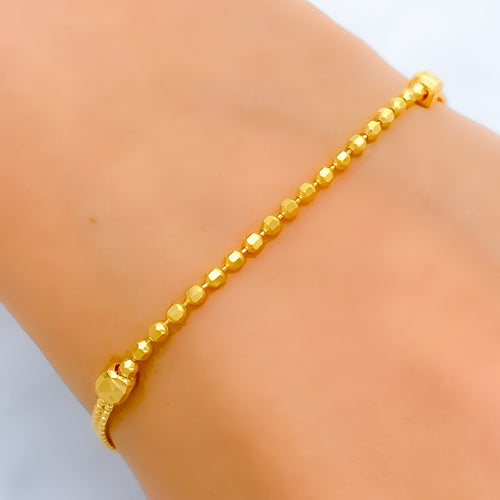 22k-gold-Petite Beaded Gold Bracelet