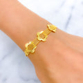 22k-gold-Flat Chain Three Flower Bracelet 