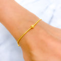 22k-gold-Glistening Wavy Bead Bracelet 