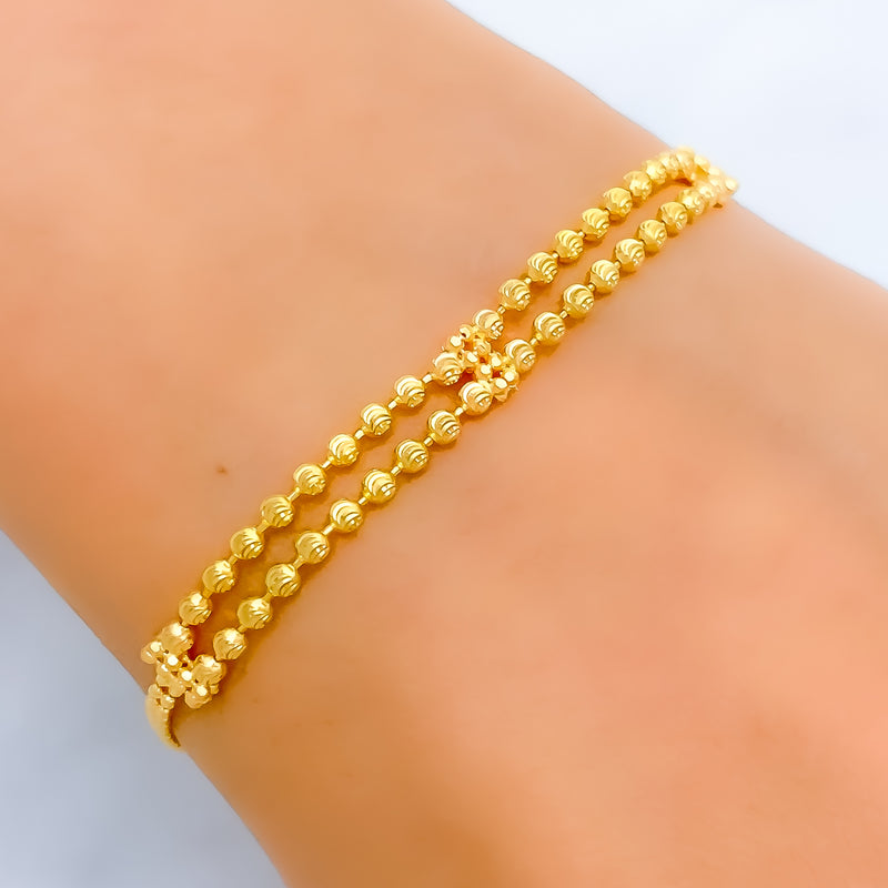 22k-gold-Lucious Dual Chain Bracelet 