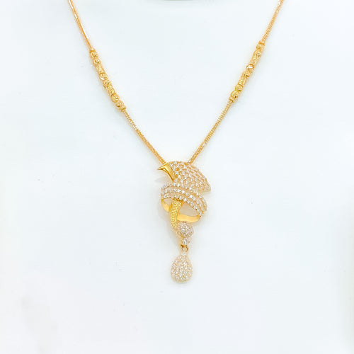 Swirled CZ Necklace Set