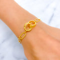 22k-gold-Unique Interlinked Halo Bracelet