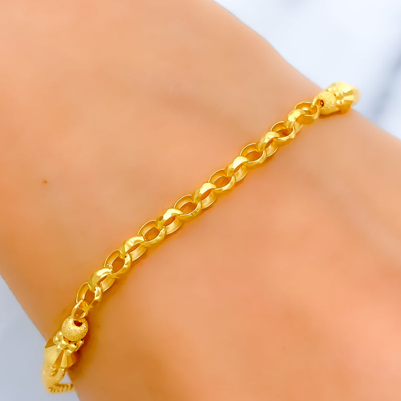 22k-gold-Sleek Linked Halo Bracelet 